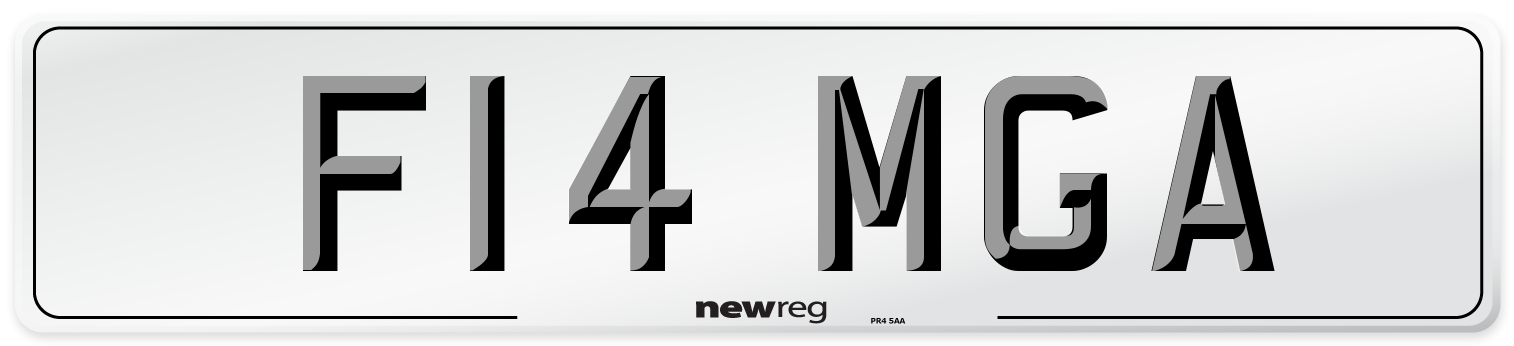 F14 MGA Number Plate from New Reg
